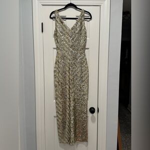 Vintage Giuseppe Gold and Silver Sequin Gown - Size 10 - Amazing Condition!